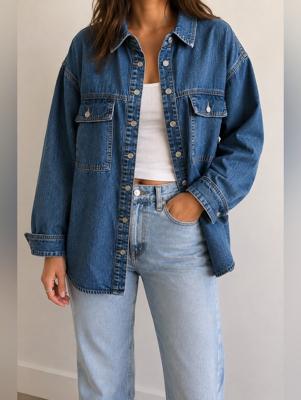 Dynamite Denim Oversized Shirt Jacket – Size Small